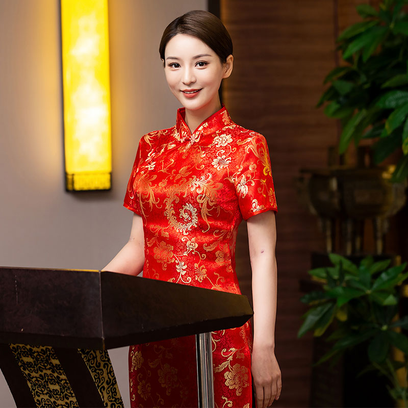 礼仪服装迎宾小姐接待形体导师旗袍礼服走秀旗袍