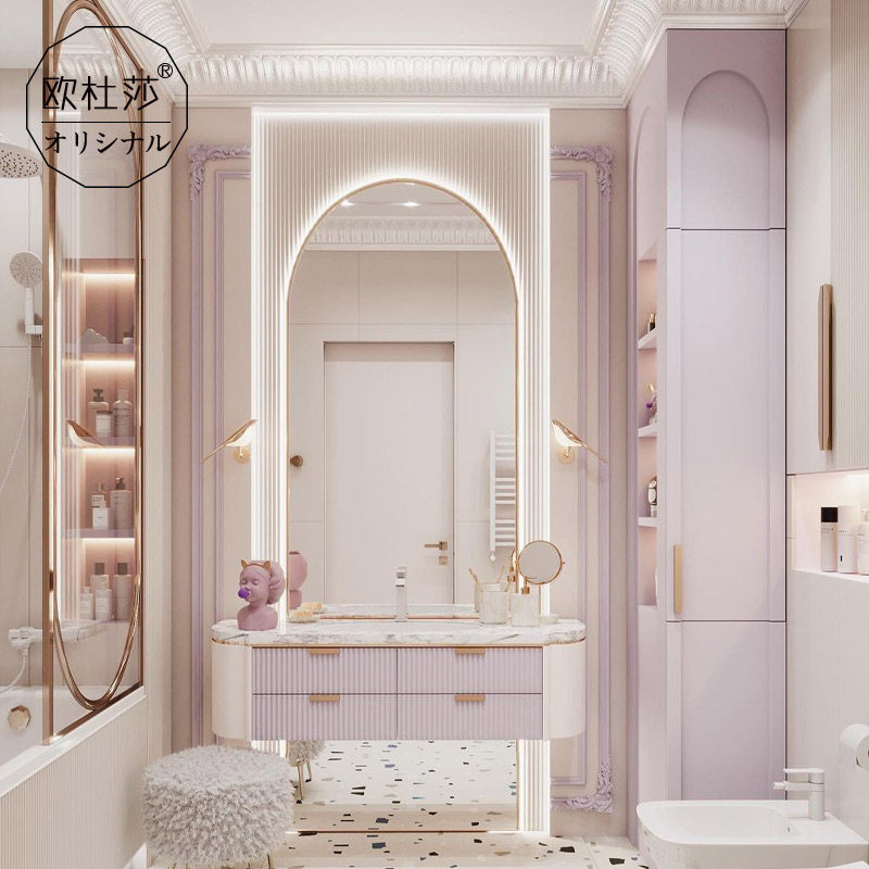 法式浴室柜美式轻奢洗手台盆柜组组合别墅卫浴浴室柜组合