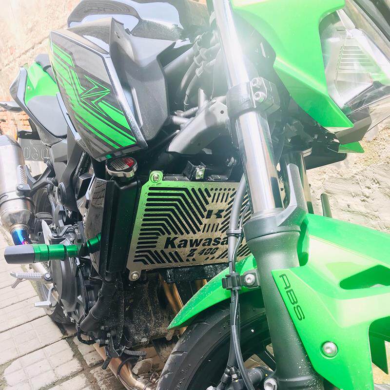 川崎ninja400z400摩托车配件改装水箱不锈钢护网散热器盖帽配饰