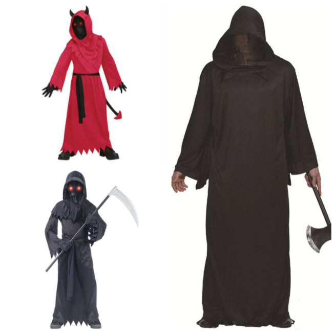 2020万圣节男士cos长袍吸血鬼儿童死神恶魔黑衣民族服装