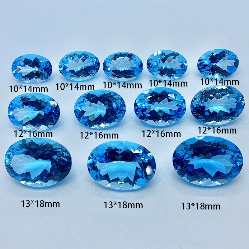 尼泊尔天空蓝瑞瑞士蓝托帕石戒指原石吊坠戒面其他