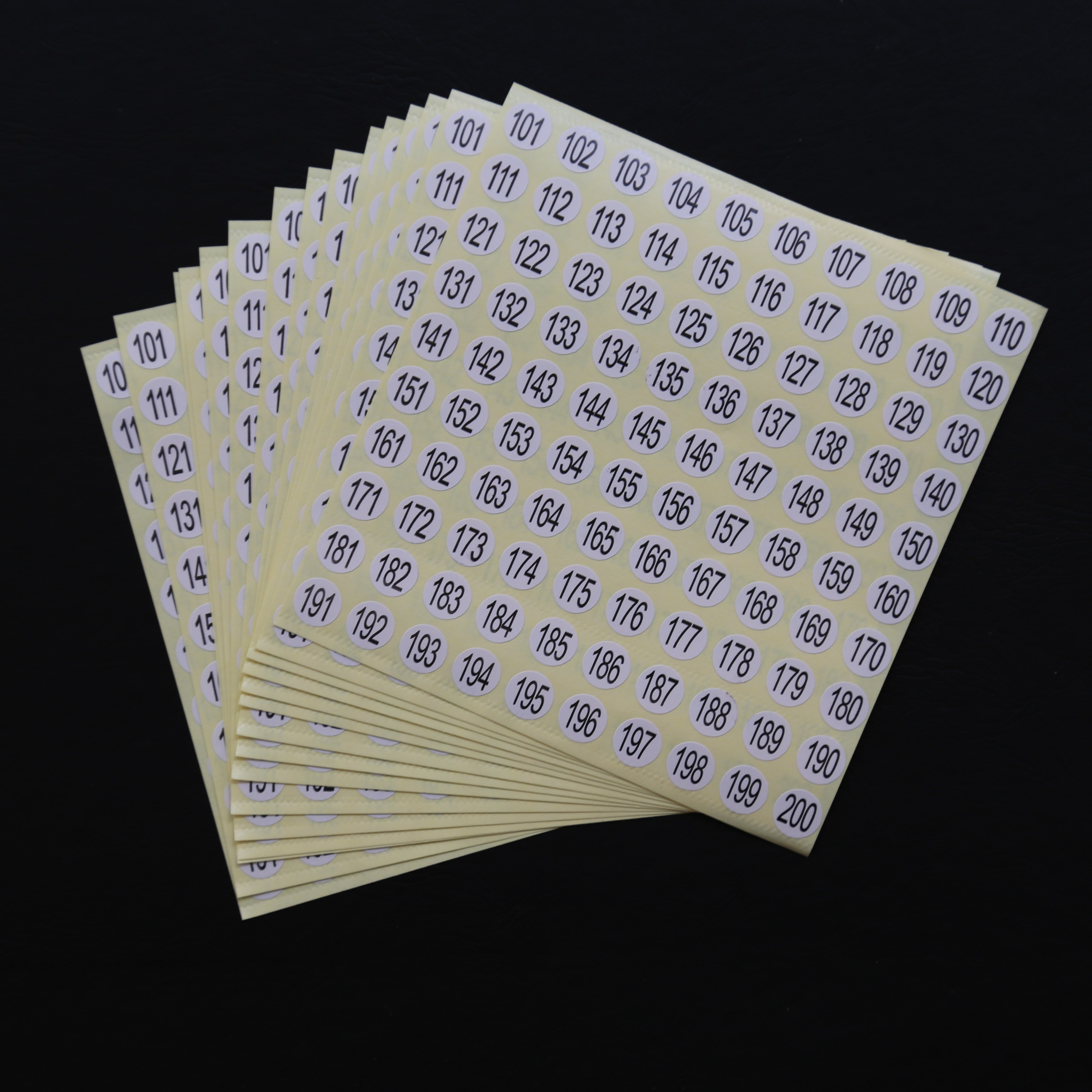 号码数字贴纸圆形标签连号数码标贴相册编号不干胶标签