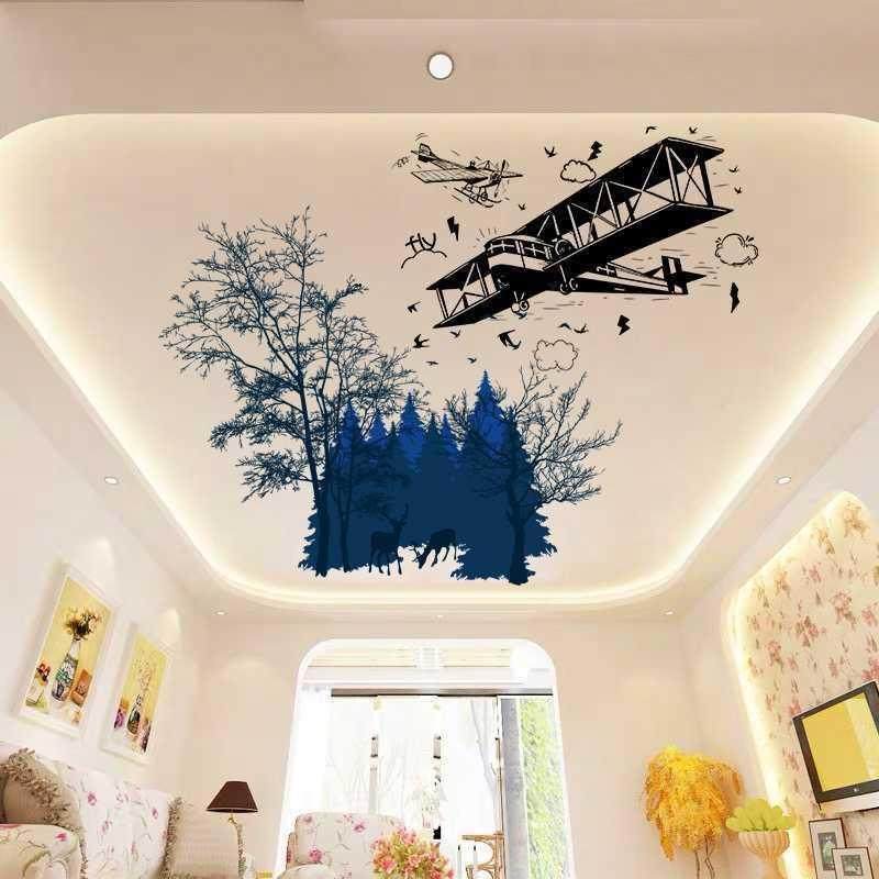 卧室客厅房顶墙顶天花天花板板墙贴纸吊顶屋顶墙贴