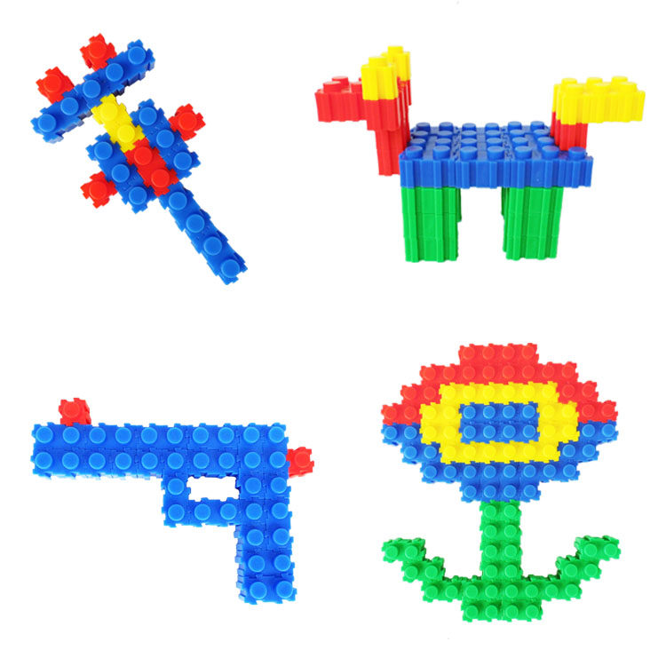 儿童早教益智拼插拼装环保塑料拼图百变方块塑料积木