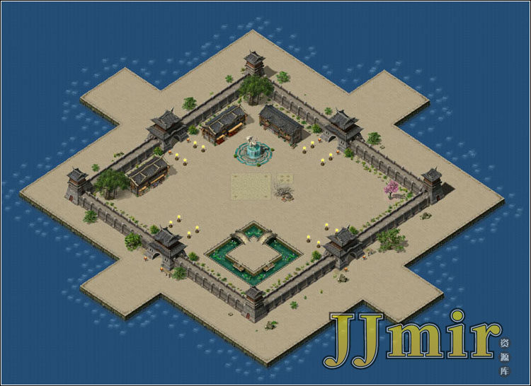 地图传奇素材比奇城镇高清动态独立地砖完整设计素材