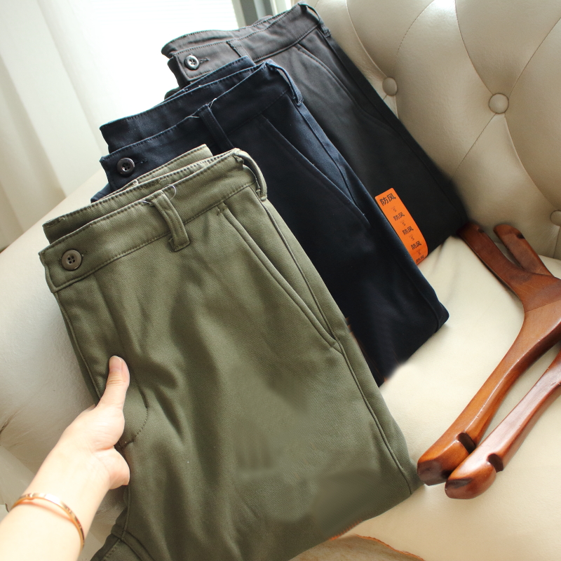 魔薇家 日本订单 品质太牛 防风加绒 男士商务休闲裤 小直筒长裤