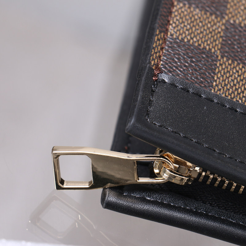 班布里奇新款商务潮男大容量手拿包男款钱包男士小方包方格夹包