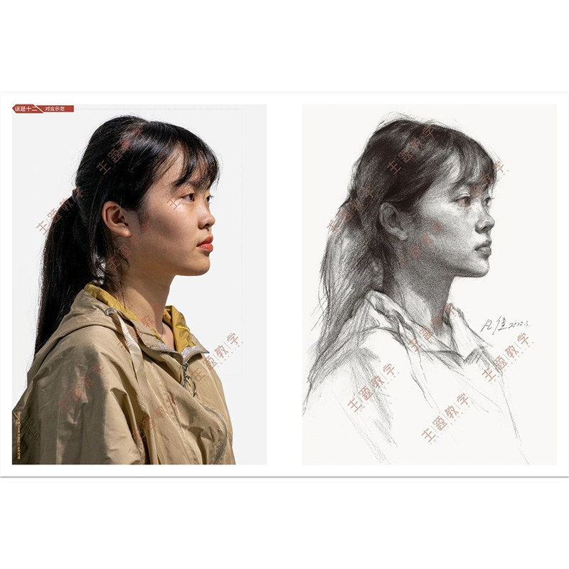 2020演绎头像照片3主题教学孔祥涛人物五官骨骼肌肉体块青中老年素描