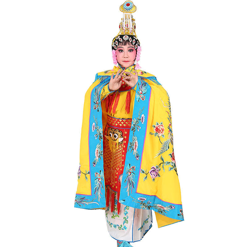 戏曲服装少儿京剧虞姬小孩鱼鳞鳞甲武旦霸王别姬民族服装