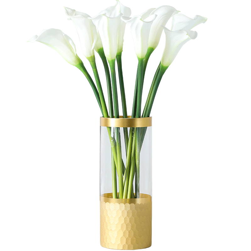 手感pu大号马蹄莲仿真花束花瓶套装装假绢花仿真花