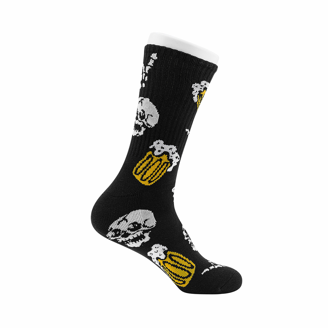 乐活vans范斯官方男子长袜袜子黑色骷髅元素运动袜