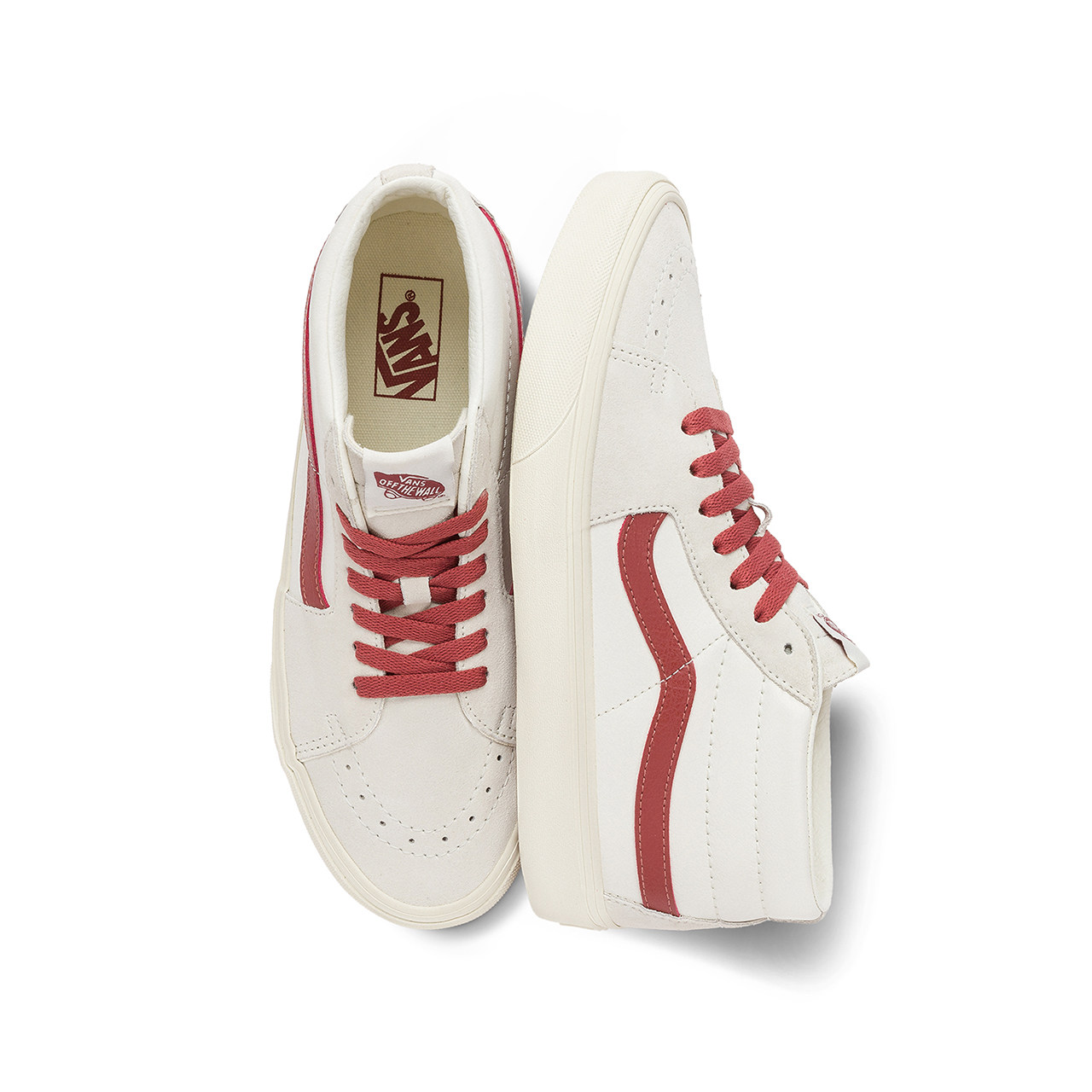 双旦vans范斯官方sk8mid元气红白配色美式休闲风板鞋