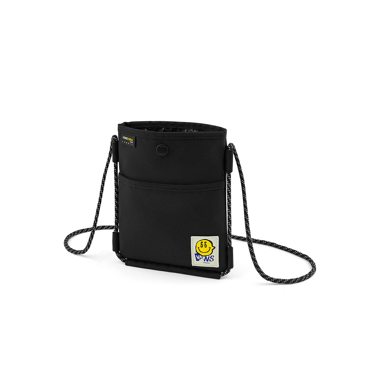 vans范斯官方黑色笑脸印花情侣斜挎包挎包