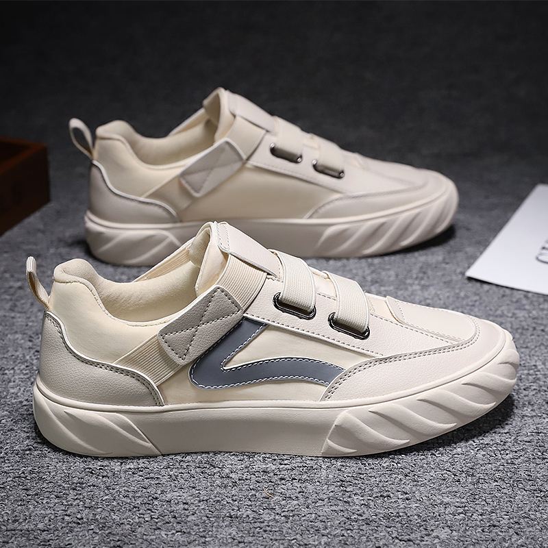 潮鞋魔术贴平板鞋男懒人无鞋带百搭2022新款韩版运动休闲夏季透气