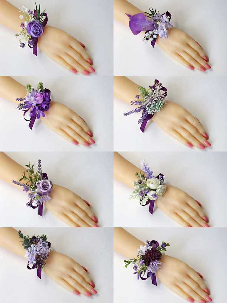 欧式胸花手腕新郎新娘襟花姐妹手花仿真结婚胸花