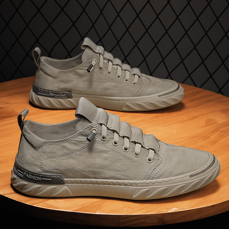 男鞋夏季透气薄款防臭老北京布鞋一脚蹬休闲板鞋冰丝帆布开车潮鞋