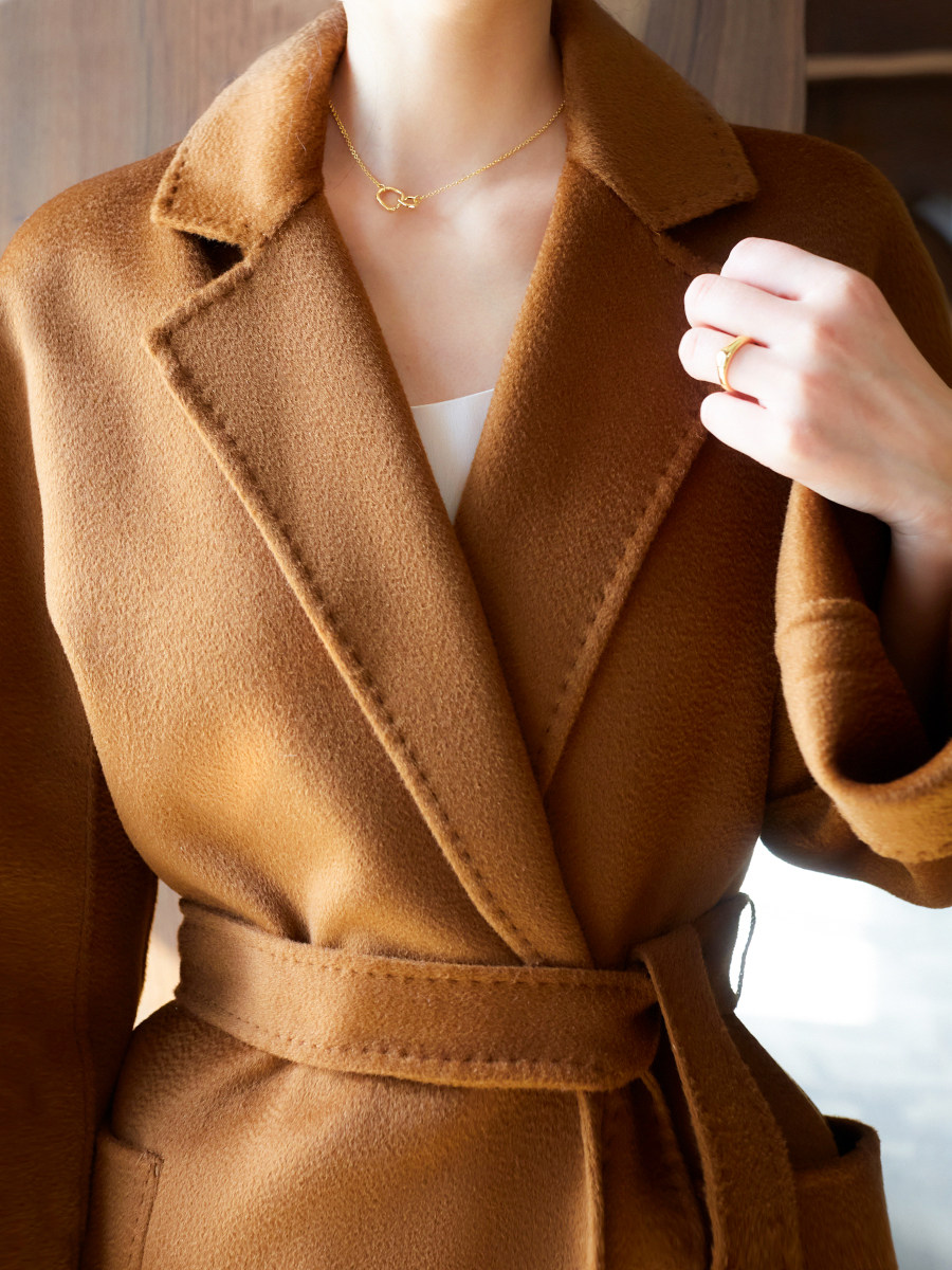 羊绒大衣max同款labbro水波波纹双面女高高端毛呢外套