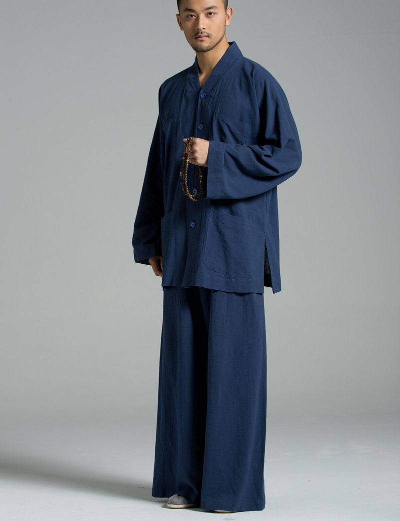 慈缘和尚服小褂棉麻夏季清凉水洗棉麻僧服短褂套装yxs02-308