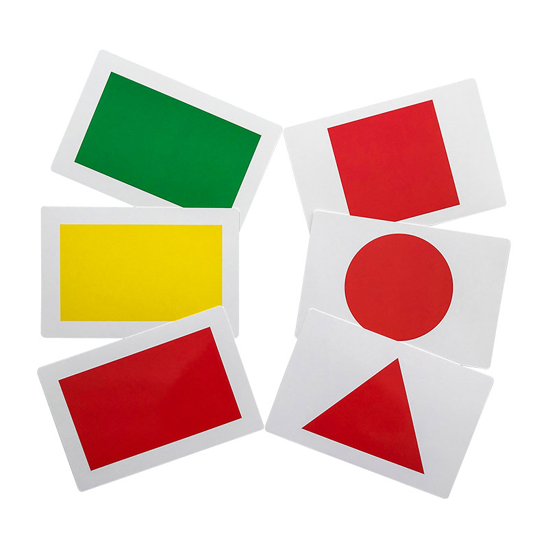 颜色卡片早教识别卡03岁婴幼儿形状认知启蒙幼儿园早教闪卡