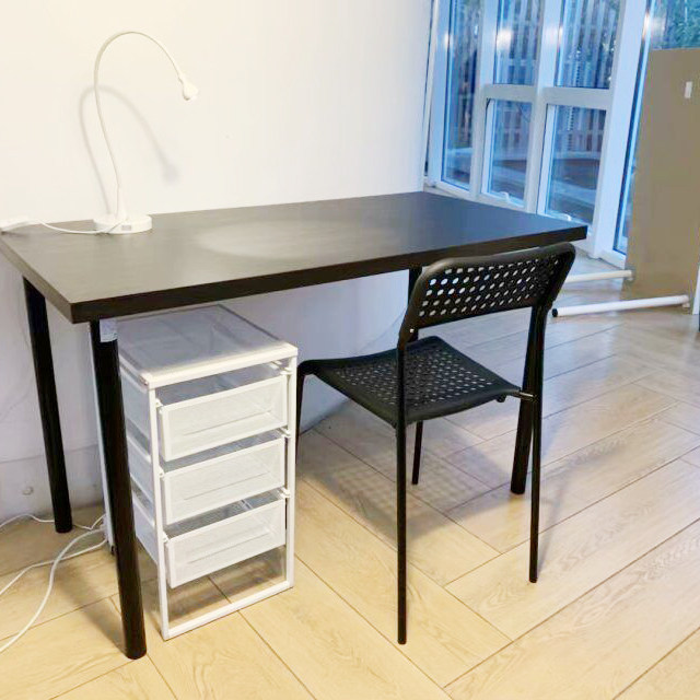 宜家利蒙桌子白色书桌化妆办公桌学习工作台电脑桌折叠桌