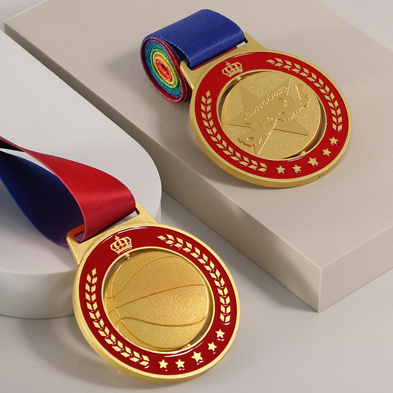 旋转金属奖牌定制儿童挂牌金银定做运动会金牌奖杯