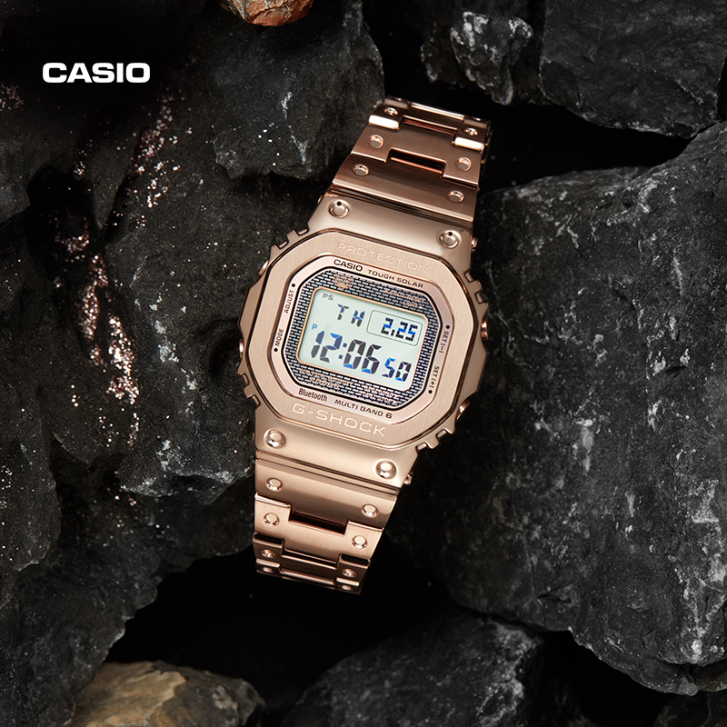 casio旗舰店gmw-b5000玫瑰金方块新色卡西欧官方手表正品g-shock