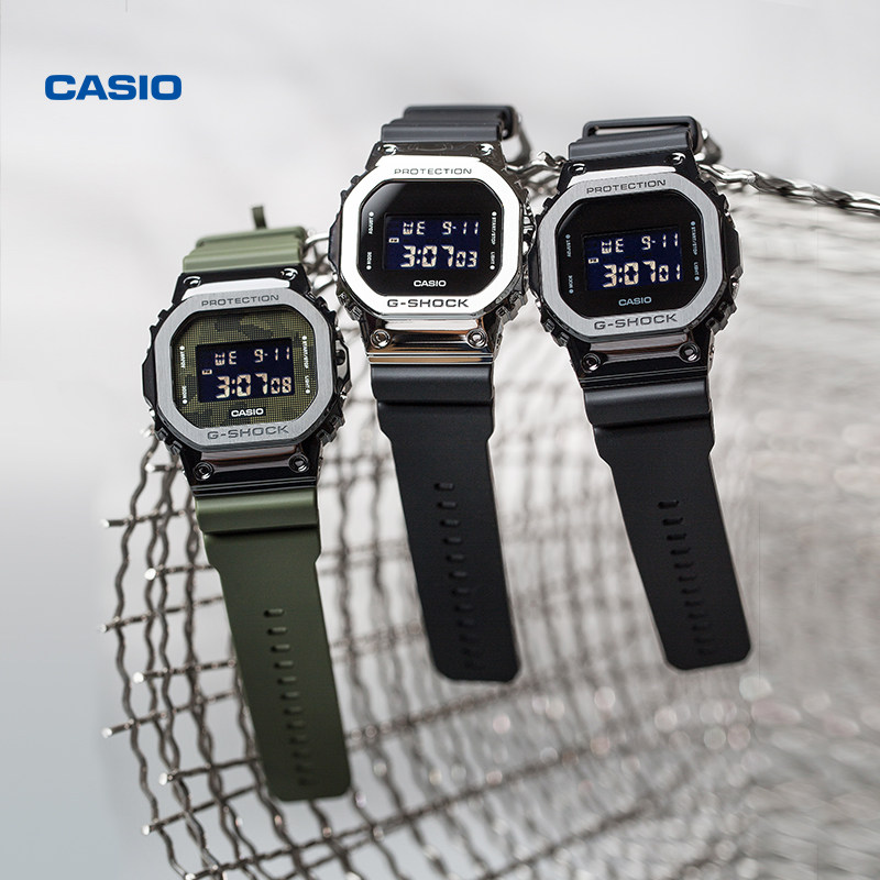 卡西欧g-shock手表蓝牙运动金属方形gm-b5600-1/b-1/-3/gmw-b5000