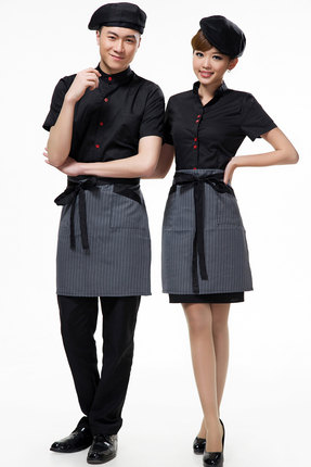 新颖鼎恒酒店工作服短袖女夏装西餐厅咖啡厅火锅服务员工作服烧烤