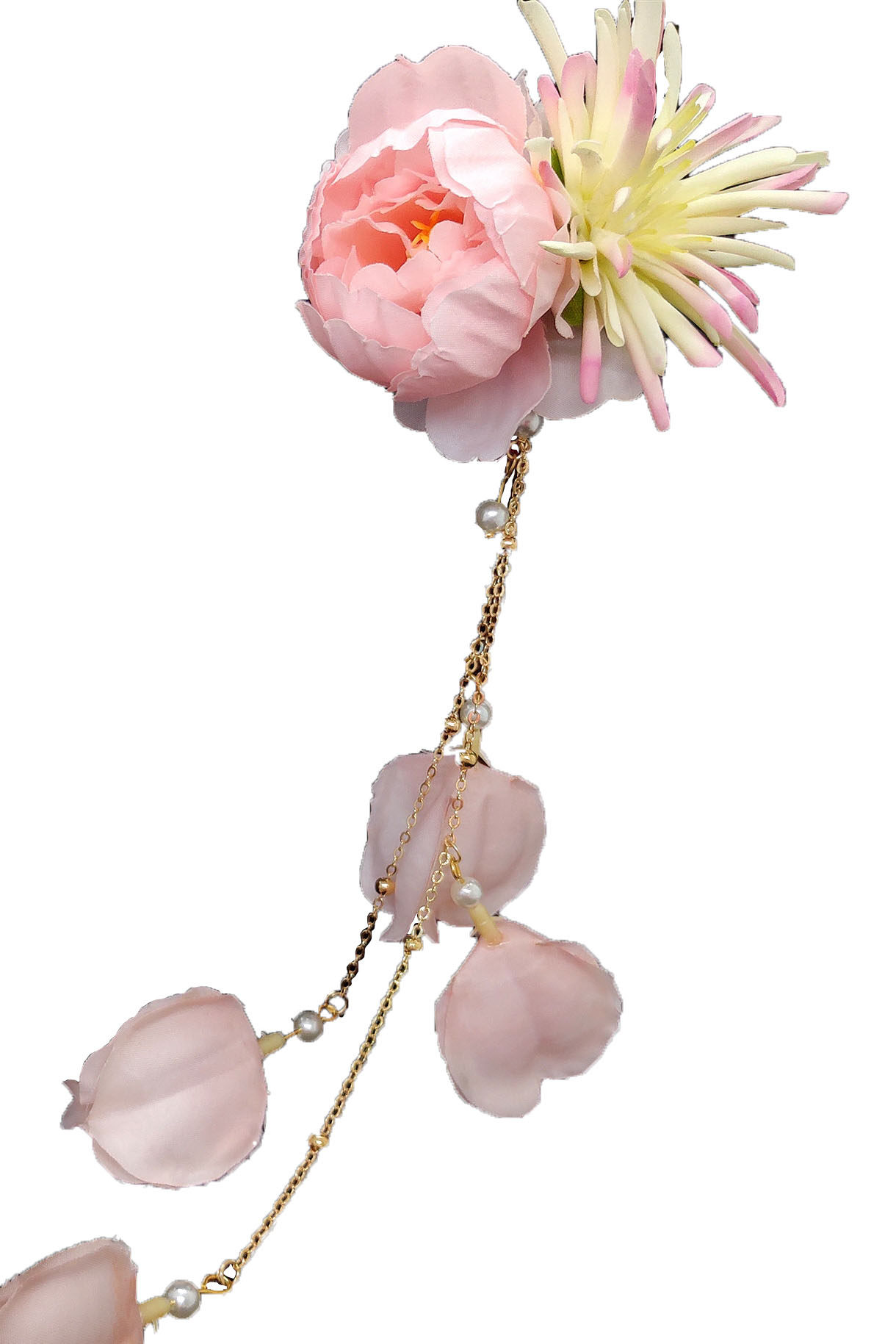 聆琅原创绢花唐风菊花海棠牡丹流苏古风配饰