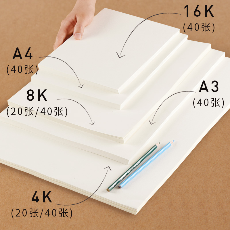素描8k纸和A4纸的比较图片