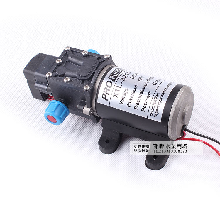 12v24v80w微型高压洗车水泵电动隔膜泵自吸果树打药农用喷雾器泵