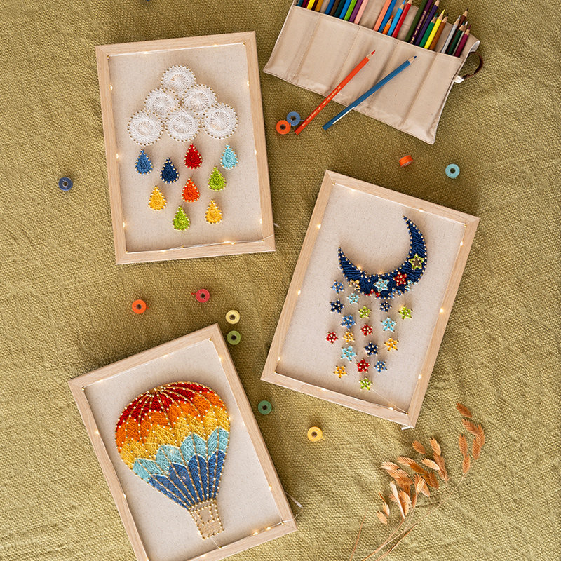 弦丝画创意手作diy手工制作材料包钉子画绕线画装饰礼物解闷神器