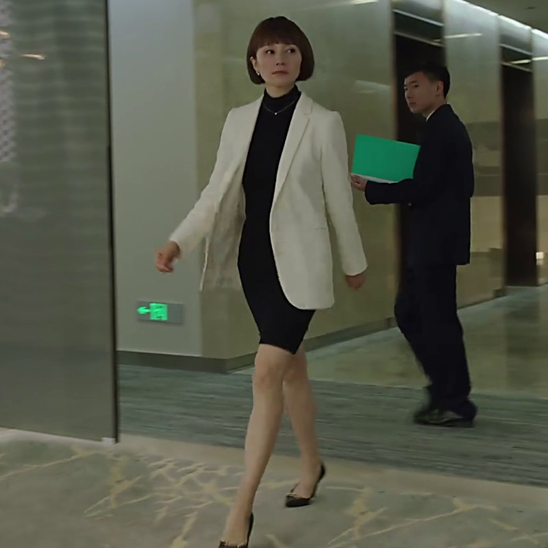 我的前半生袁泉唐晶同款白色西装秋季新款修身显瘦ol职业西服外套