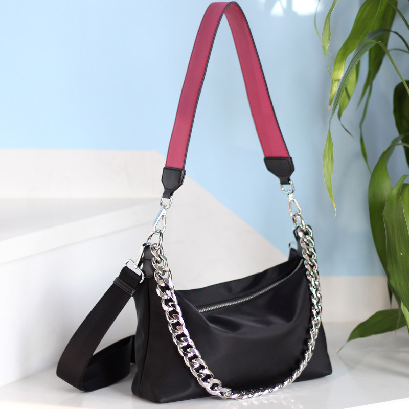 休闲高质感肩带包休闲单肩链条女士斜挎女包布斜挎女士包袋