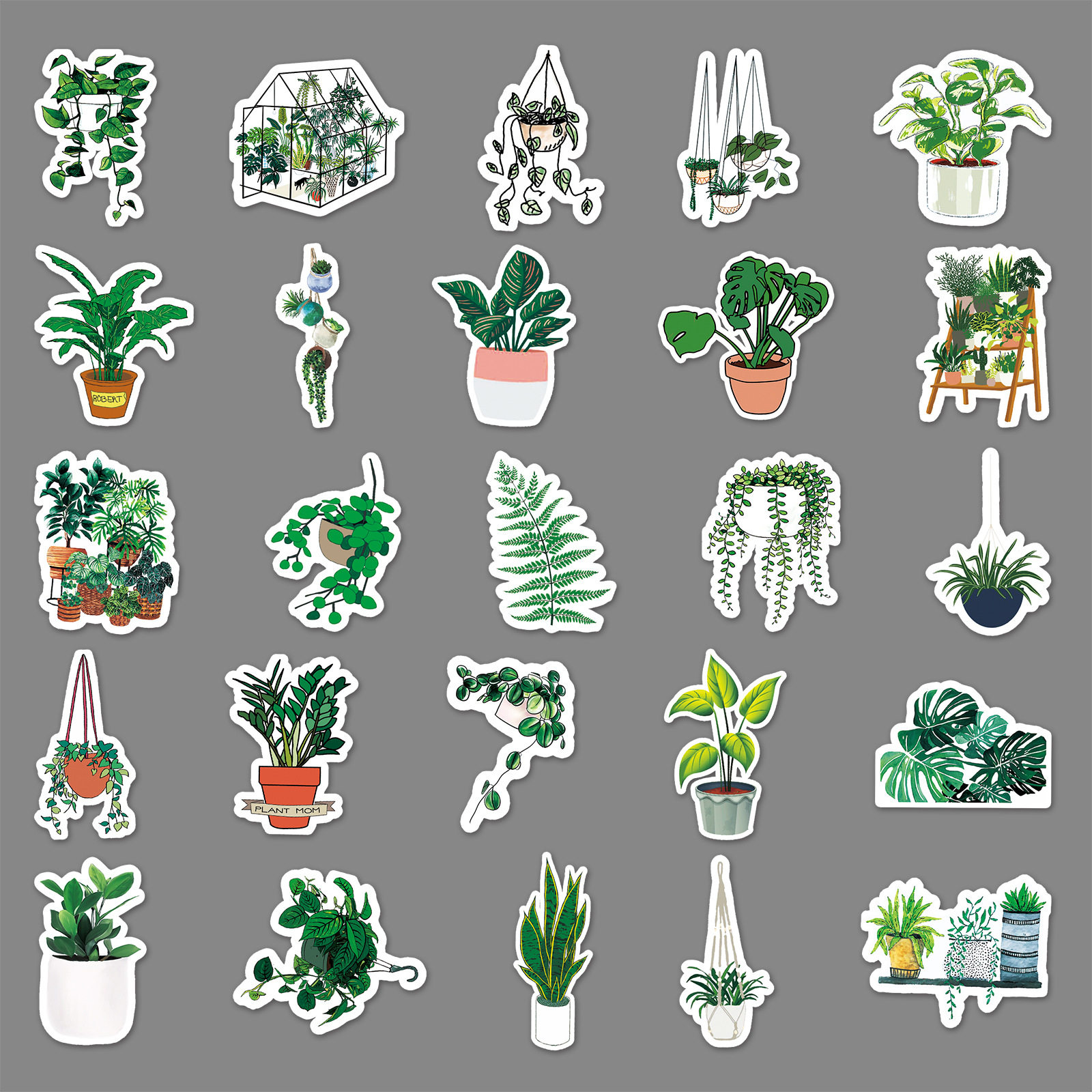 贴纸100张绿色植物创意滑板车行李箱可爱笔记本电脑汽车装饰贴纸