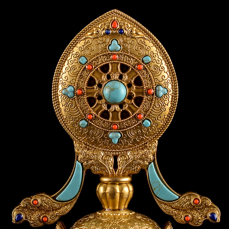 慧宝八吉祥摆件家用佛堂纯铜密宗吉祥八宝西藏传佛教用品供具小号