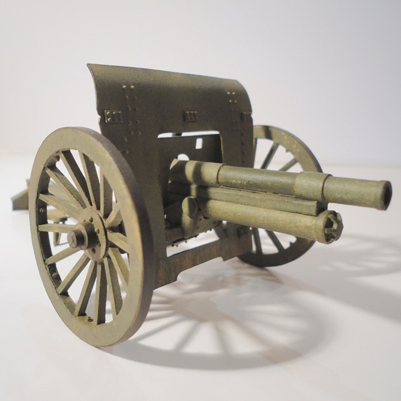 波兰polowa 75mm榴弹炮 纸模型 火炮模型 1:25 三磅炮 军武宅