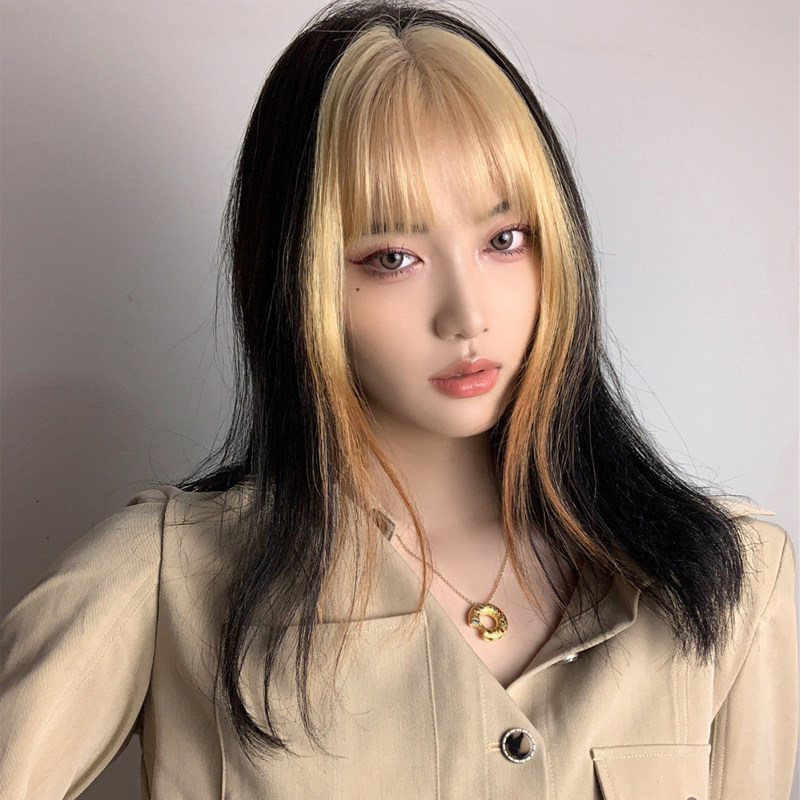 假发贝儿定制jennie同款发型网红挂耳又飒中长整顶假发