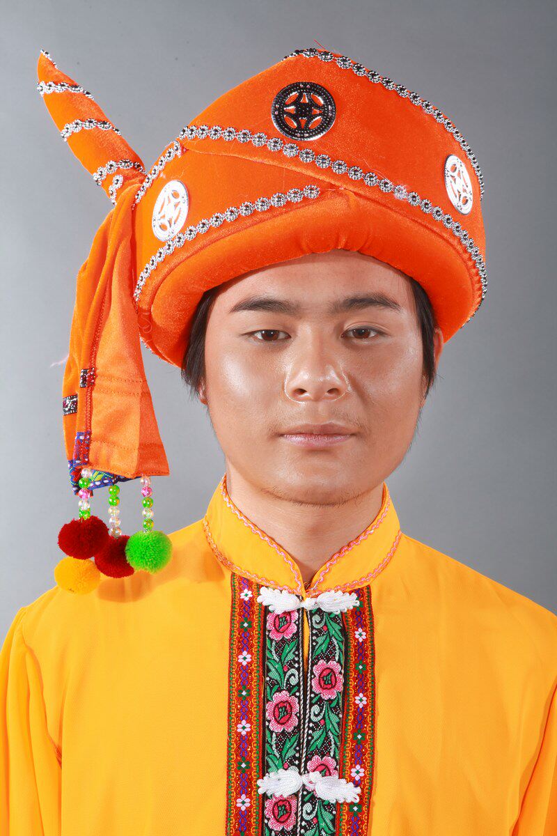 彩衣朵朵彝族傣族帽子少数民族饰品道具舞蹈演出表演帽子