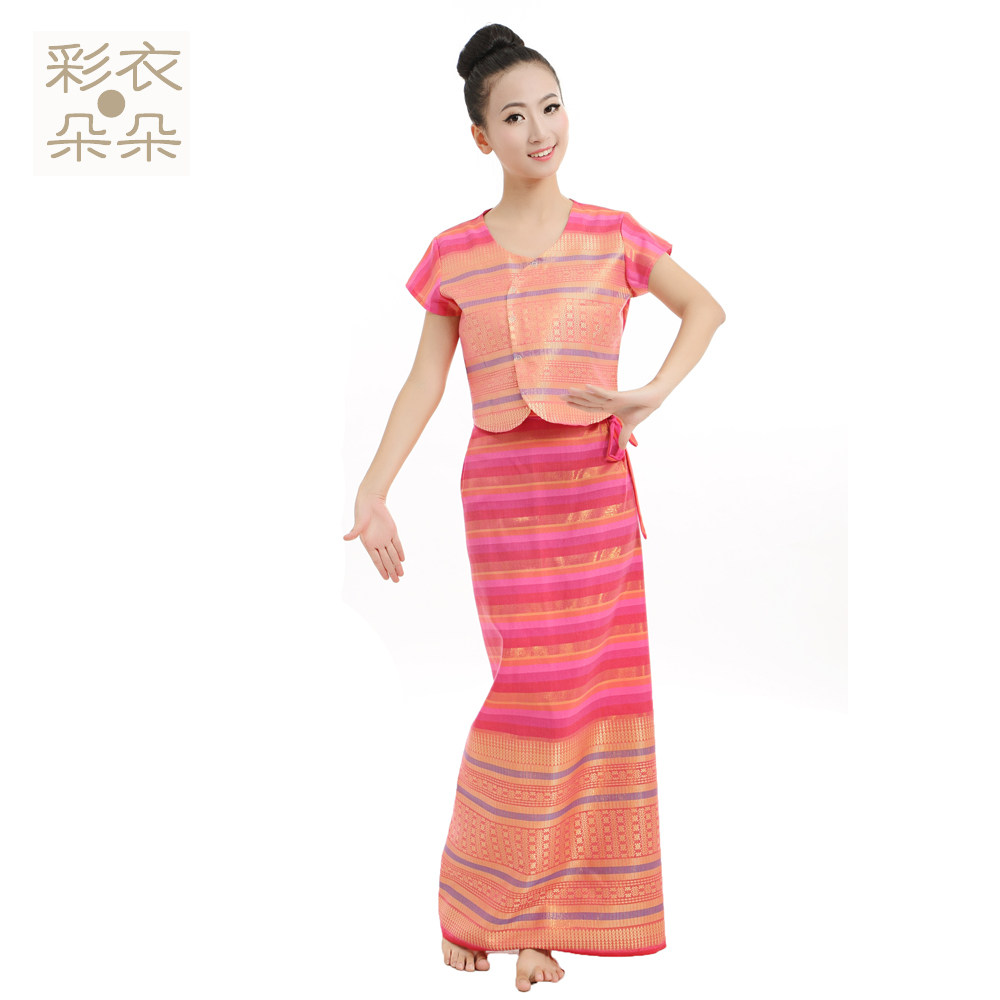 彩衣朵朵短袖傣族服装云南民族服饰泼水节筒裙服饰舞台装女装1044