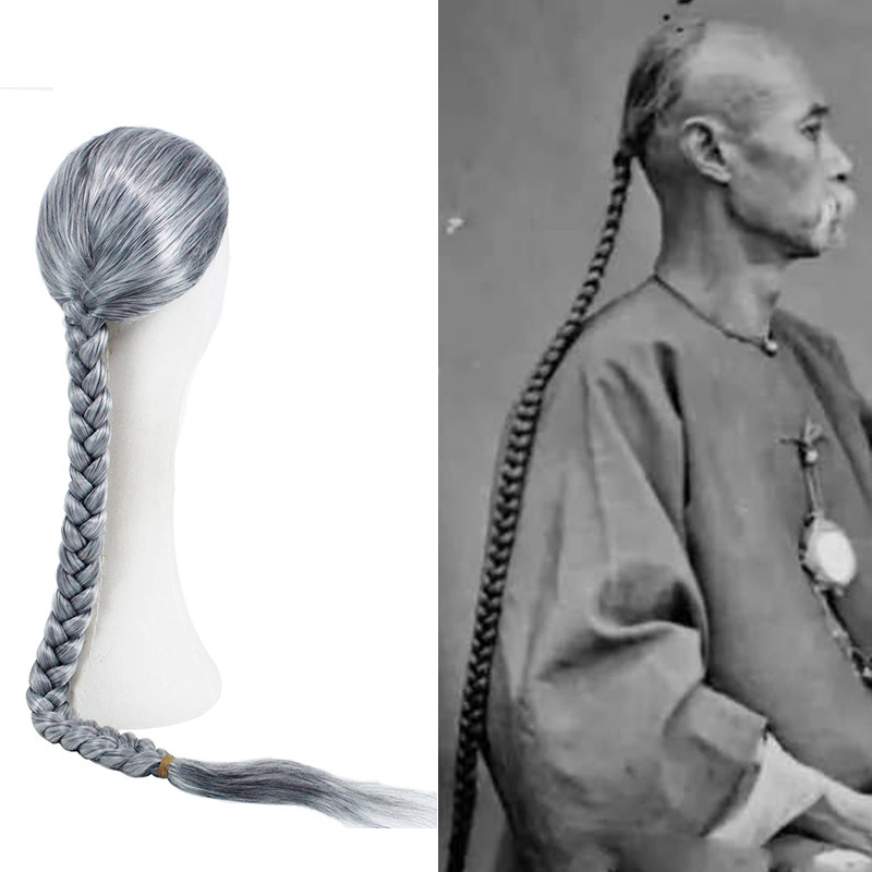 头套清朝阿哥大辫子古代男士影视演出马蹄盖长日常整顶假发