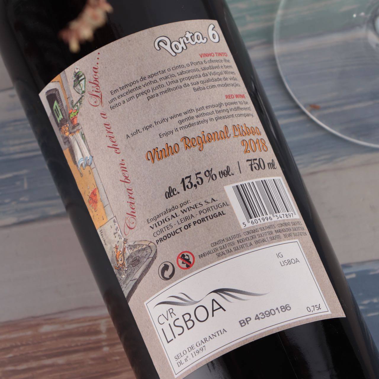 2018葡萄牙里斯本6号门牌红葡萄酒 porta 6 果香柔顺半干型红酒-mc
