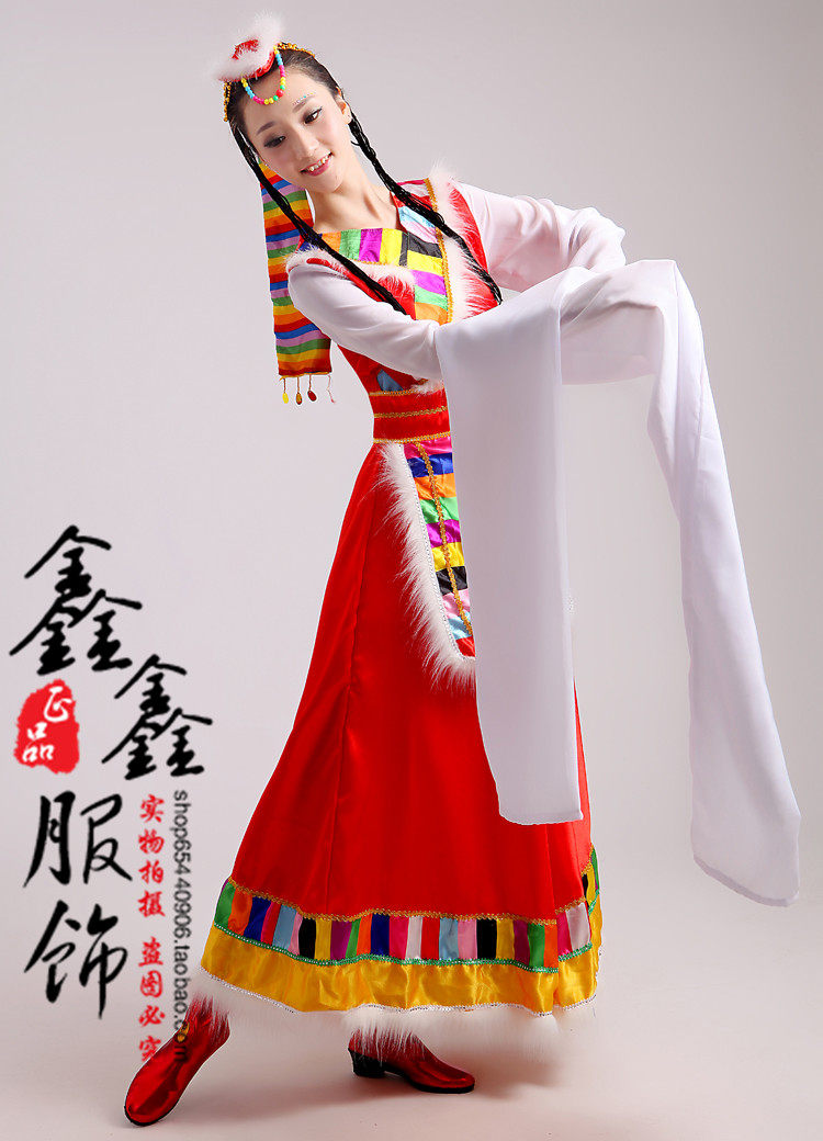 舞蹈藏族女装民族服装秧歌舞台演出演出服服装服饰民族服装