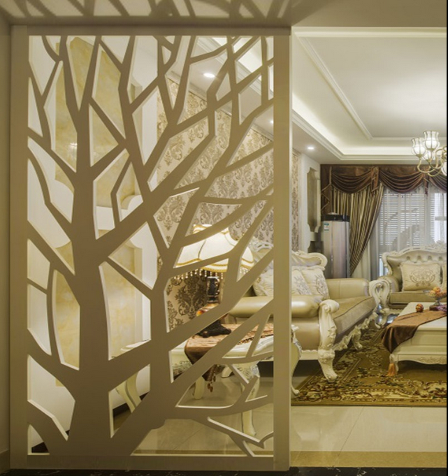 屏风悬挂式隔断时尚简约玄关客厅卧室折叠雕花镂空折屏