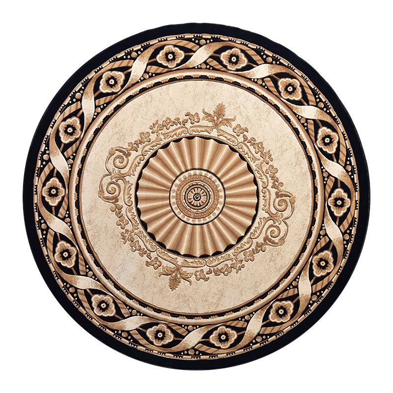 东升黑金金色欧式圆形钢琴地毯卧室满铺餐厅地毯