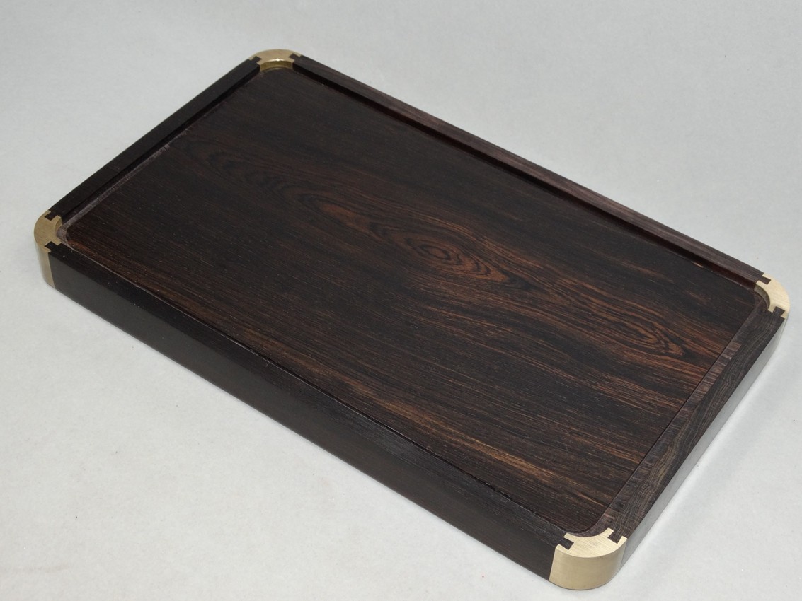 紫光檀文盘托盘茶盘檀木长方形单层中式茶具家用茶盘