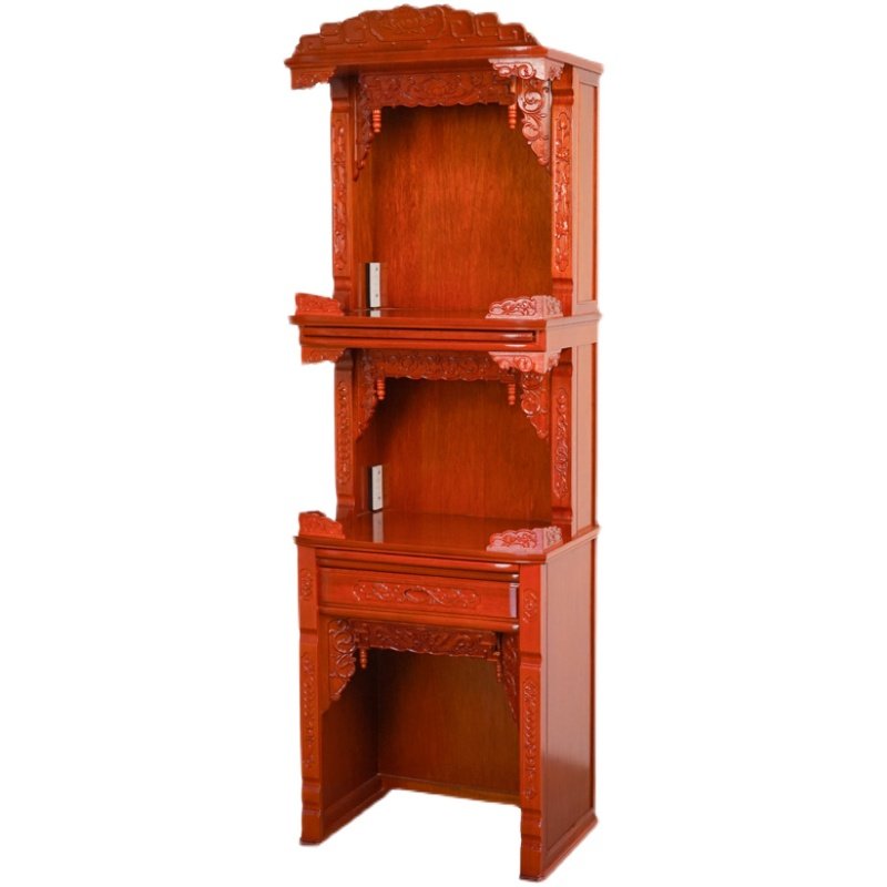 三层雕花佛龛供桌神柜供奉神台家用财神爷立柜佛柜