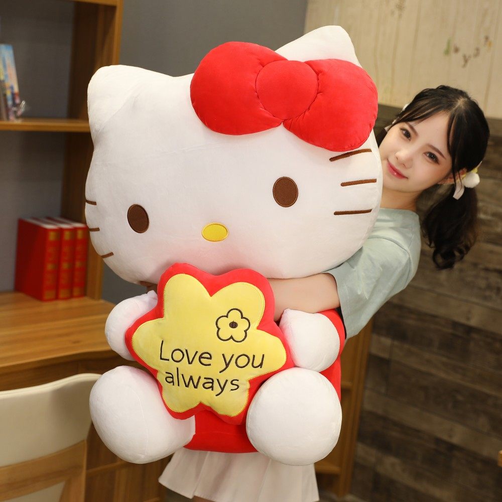 hellokitty公仔凯蒂猫玩偶哈喽kt抱枕娃娃可爱大号毛绒布艺类玩具