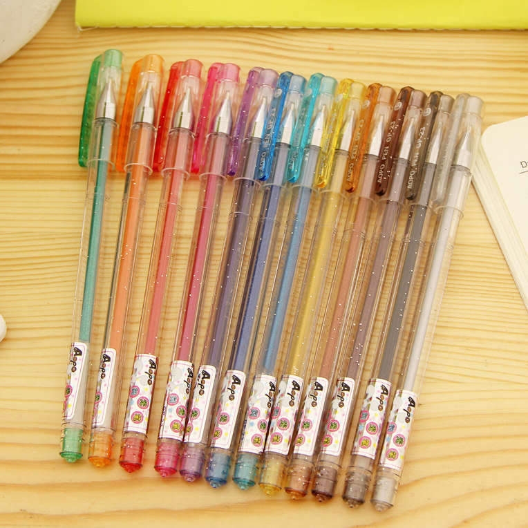 7色/12色闪光笔 珠光笔 香味中性笔 彩色闪光水笔 亮晶晶涂鸦笔