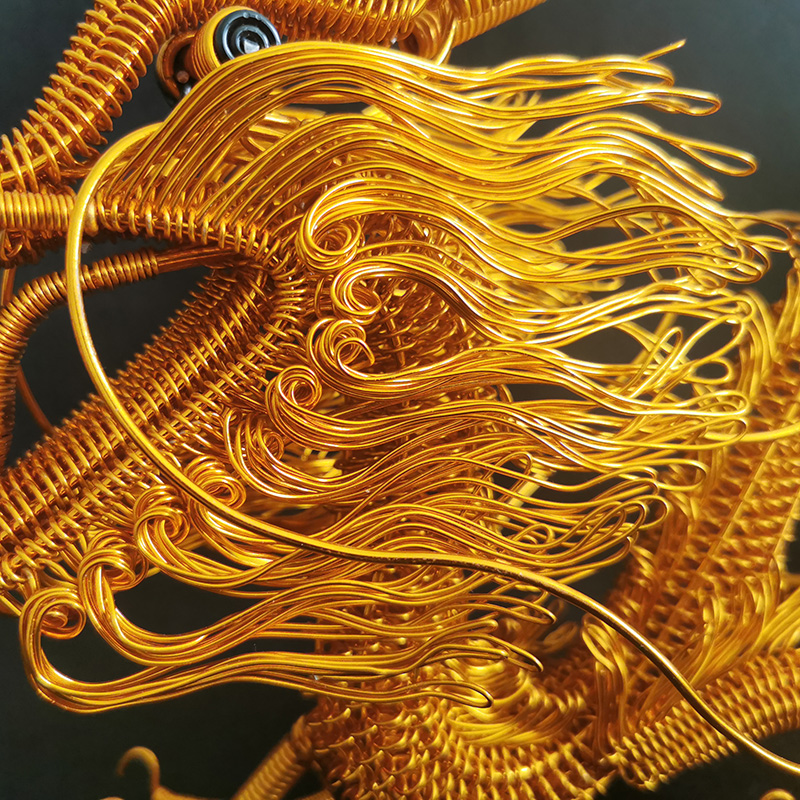 特色铝线手工艺品金属金属丝丝制品客厅摆设编织金色摆件